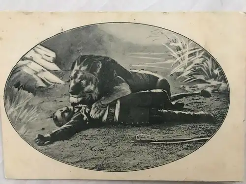 PK Soldat mit Löwe
