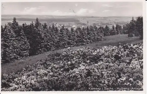 Ansichtskarte Kamenz Hutberg-Anlagen Blick auf die Stadt ca. 1930