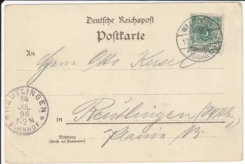 Ansichtskarte Kottmar Gasthof Kottmarwald Walddorf Lausitz / Farblitho 1896