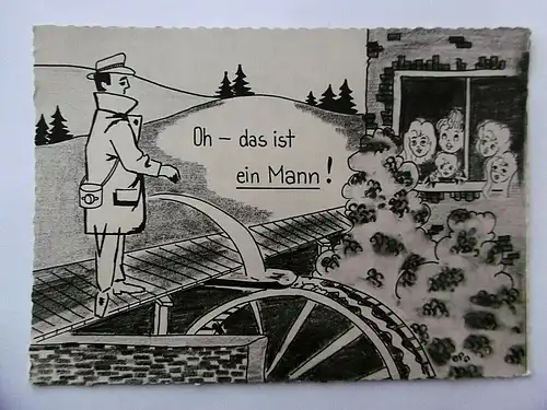 Alte Scherzpostkarte / Kurkarte "Oh-das ist ein Mann!"