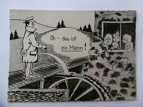Alte Scherzpostkarte / Kurkarte "Oh-das ist ein Mann!"