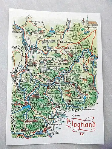 Alte Postkarte "CSSR - Vogtland"