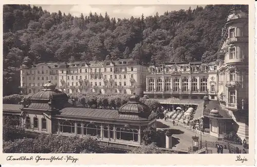 Ansichtskarte Karlsbad / Karlovy Vary Grandhotel Pupp Foto ca. 1940