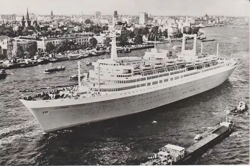Ansichtskarte Passagierschiff Rotterdam Holland-Amerika-Linie Foto 1963