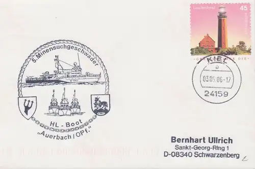 Orig. Foto Ansichtskarte Minensuchboot Auerbach Oberpfalz Stempel 2006