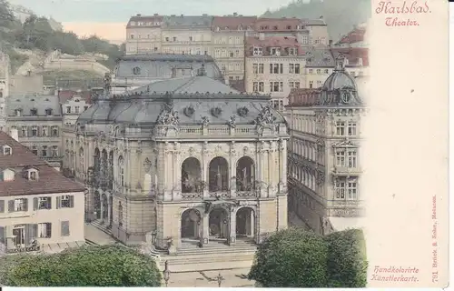 Ansichtskarte Karlsbad / Karlovy Vary Theater ca. 1910