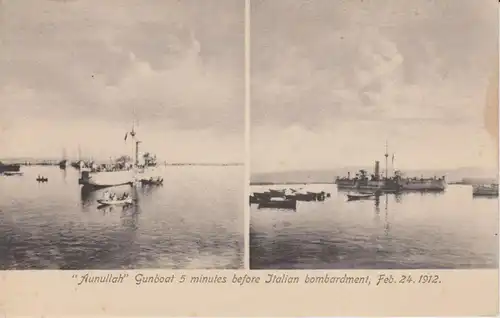 Ansichtskarte Türkisches Kanonenboot "Aunullah" / Italienisch-Türkischer Krieg 1912