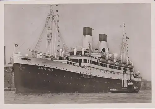 Ansichtskarte Motorschiff Monte Rosa / Monte Sarmiento Passagierschiff Foto ca. 1940