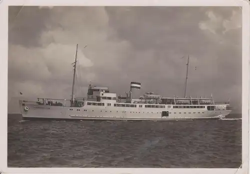 Ansichtskarte Motorschiff Ausflugsschiff "Königin Luise" Seebäderdienst Stempel 1937