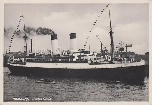 Ansichtskarte Passagierschiff MS Monte Olivia Hamburg ca. 1930