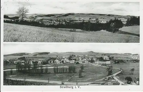 Ansichtskarte Straßberg Vogtland Gesamtansichten gel. 1955