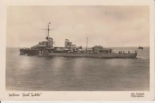 Ansichtskarte Zerstörer Paul Jakobi Kriegsmarine Foto ca. 1940
