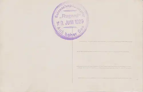 Ansichtskarte Passagierschiff Dampfer Seebäderschiff Rugard Foto Stempel 1929