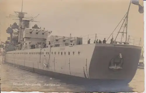 Ansichtskarte Kreuzer Königsberg Heckansicht Kriegsmarine Foto ca. 1940