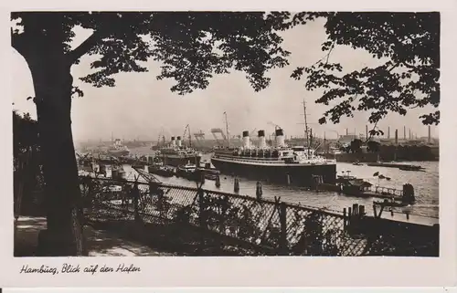 Ansichtskarte Hamburg Hafen mit "Cap Arcona" Foto 1936?