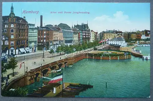 Ansichtskarte Hamburg Jungfernstieg ca. 1910