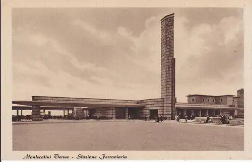 Ansichtskarte Montecatini Terme Bahnhof / Stazione Ferroviaria ca. 1940