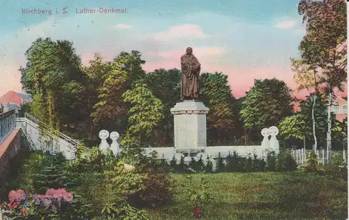 Ansichtskarte Kirchberg i. Sachsen Luther-Denkmal 1912