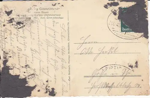 Ansichtskarte Schweinsburg-Culten Gaststätte Tannersberg ca. 1940