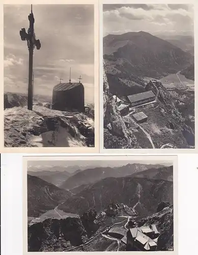 3 Ansichtskarte Wendelstein Bayrischzell Berghotel Gipfelkreuz Fotos ca. 1930