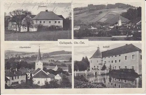 Ansichtskarte Gallspach Oberösterreich Mehrbildkarte Pfarrhof Schloss Pfarrkirche 1929