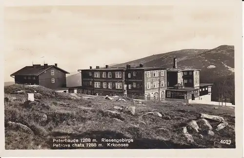 Ansichtskarte Peterbaude / Petrova chata Riesengebirge Spindlermühle Foto ca. 1940