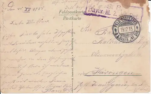 Ansichtskarte Douai Frankreich Kaserne WKI Feldpost 1915