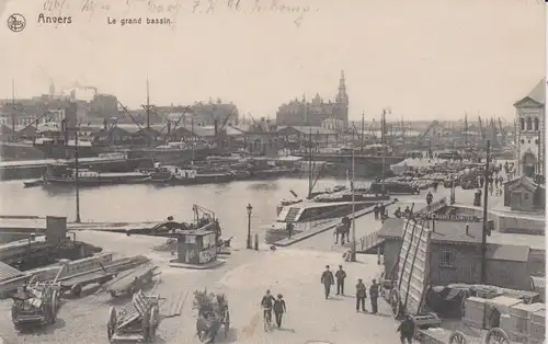 Ansichtskarte Antwerpen / Anvers Hafen Bassin 1917