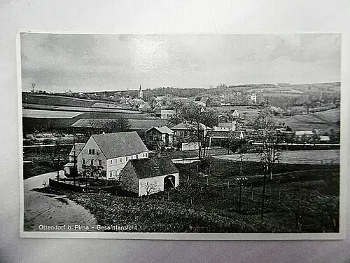 Alte Ansichtskarte Ottendorf bei Pirna - Gesamtansicht