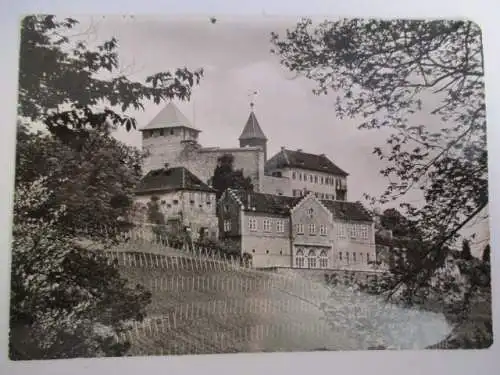 [Echtfotokarte schwarz/weiß] Aufdruck in Kreisform: Terrassen-Gaststätten Schloß Eberstein