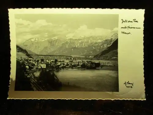 [Echtfotokarte schwarz/weiß] Zell am See mit Steinernem Meer. 