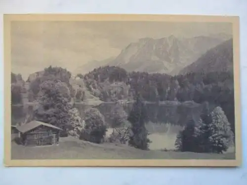 [Lithographie] Allgäuer Alpen Freibergsee mit Nebelhorn. 