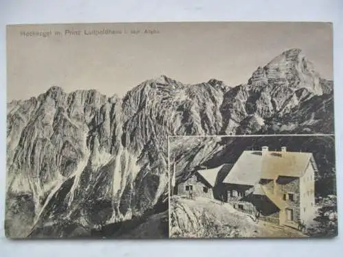 [Lithographie] Hochvogel mit Prinz Luitpoldhaus i. bayr. Allgäu. 