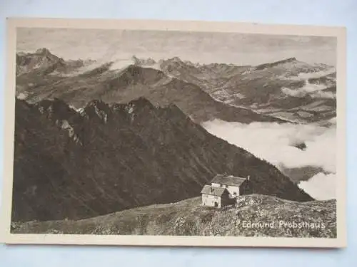 [Ansichtskarte] Edmund Probsthaus
Allgäuer Alpen, Edmund-Probst-Haus  1928 m, am Nebelhorn , Blick gegen  Scesaplana. 