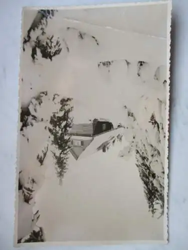 [Echtfotokarte schwarz/weiß] Stempel: Gasthaus z. Schwedenschanze Rohrhardsberg 1152 m ü.M. Besitzer Josef Burger. 