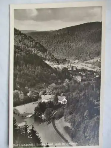 [Echtfotokarte schwarz/weiß] Bad Liebenzell i. Schwarzwald  Blick ins Nagoldtal. 