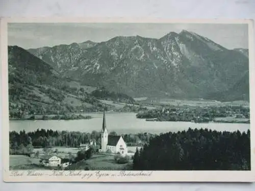 [Lithographie] Bad Wiessee- Kath. Kirche geg. Egern u. Bodenschneid. 