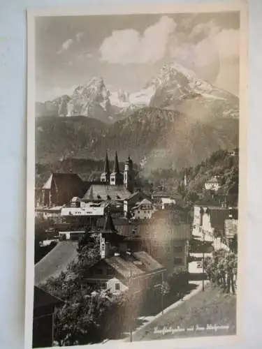 [Echtfotokarte schwarz/weiß] Berchtesgaden mit dem Watzmann
Aufdruck in Sütterlin. 