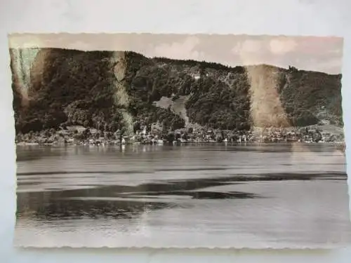 [Echtfotokarte schwarz/weiß] Bodman am Bodensee
mit Blick auf Frauenberg und Ruine. 