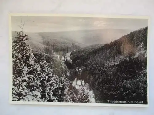 [Echtfotokarte schwarz/weiß] Friedrichroda. Der Grund. 