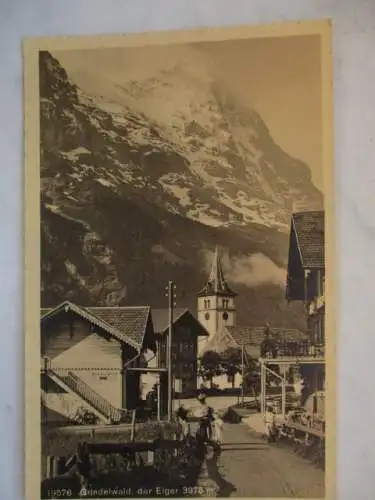 [Echtfotokarte schwarz/weiß] Grindelwald, der Eiger 3975 m. 