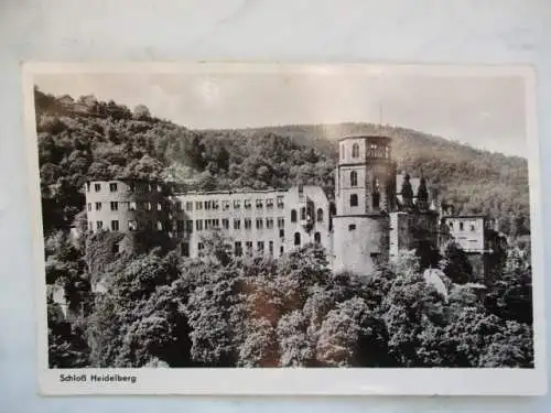 [Echtfotokarte schwarz/weiß] Schloß Heidelberg. 