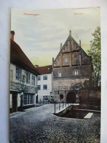 [Echtfotokarte farbig] Memmingen Einlasstor. 