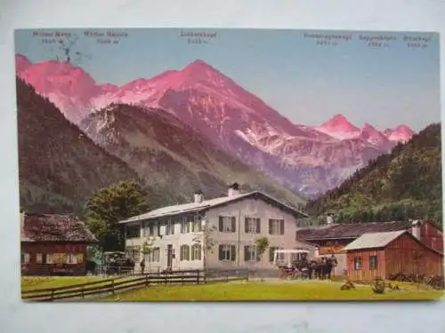 [Ansichtskarte] Oberstdorf, Bayr. Allgäu
Gasthof z. Adler in der Birgsau, 952 m. 