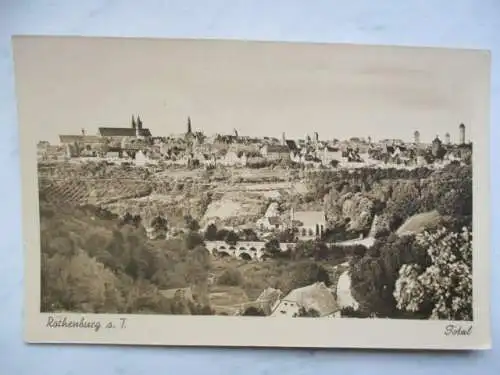 [Echtfotokarte schwarz/weiß] Rothenburg o.T. Total. 