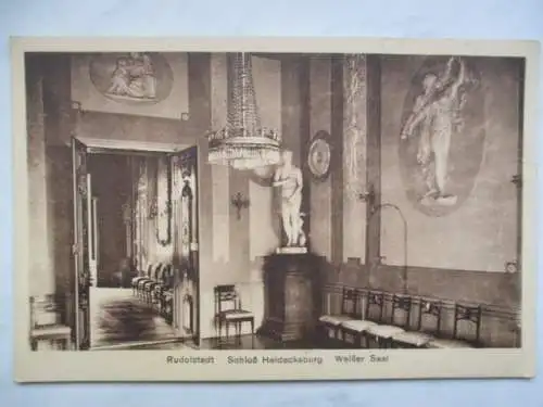 [Lithographie] Rudolstadt Schloß Heidecksburg Weißer Saal. 