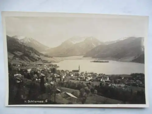 [Echtfotokarte schwarz/weiß] Schliersee. 