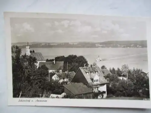 [Echtfotokarte schwarz/weiß] Schondorf a. Ammersee. 