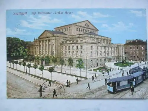 [Lithographie] Stuttgart  Kgl. Hoftheater "Großes Haus". 