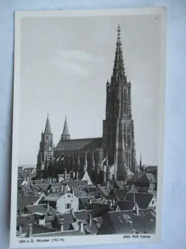 [Echtfotokarte schwarz/weiß] Ulm a.D. Münster (162 m). 